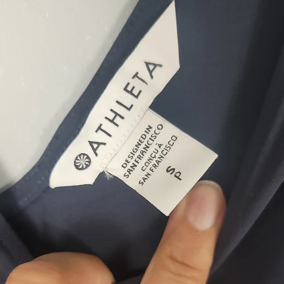 Athleta Avenue Navy Blue V-Neck Wide-Leg Jumpsuit - Picture 8 of 9